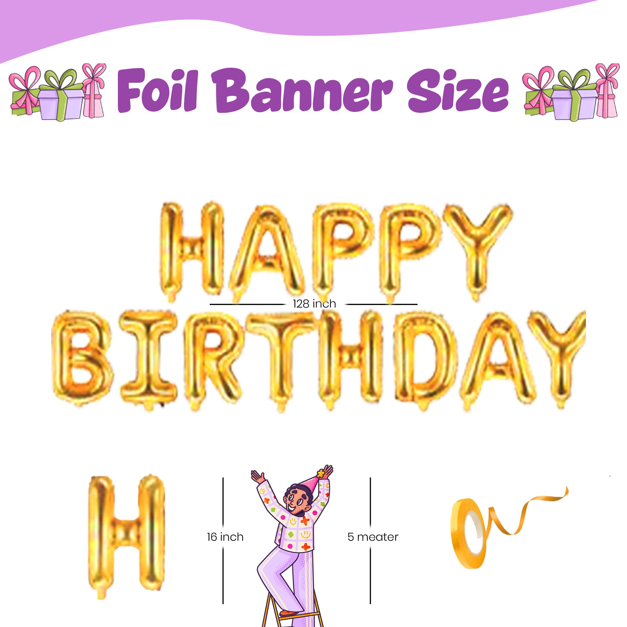 #Color_Silver Curtain with Black & Silver Balloons | Gold HBD