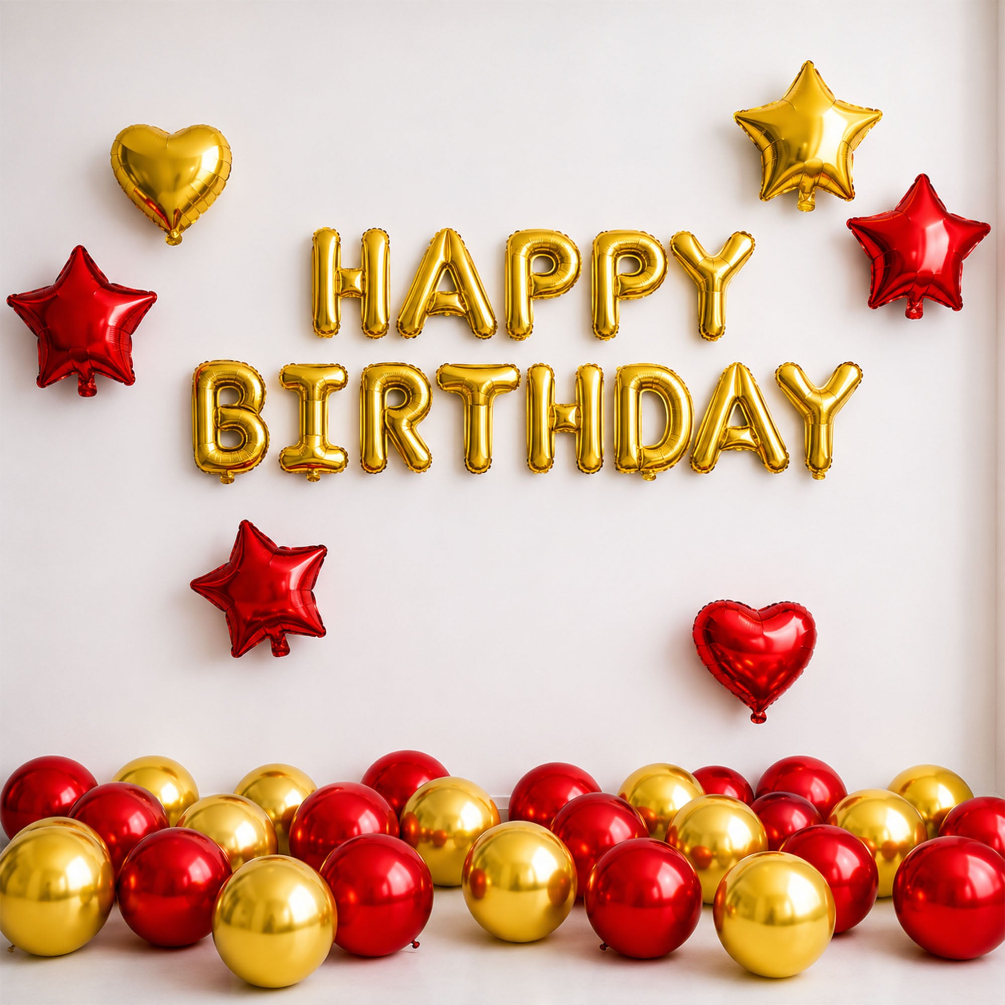 #color_Gold HBD Red Gold Balloons