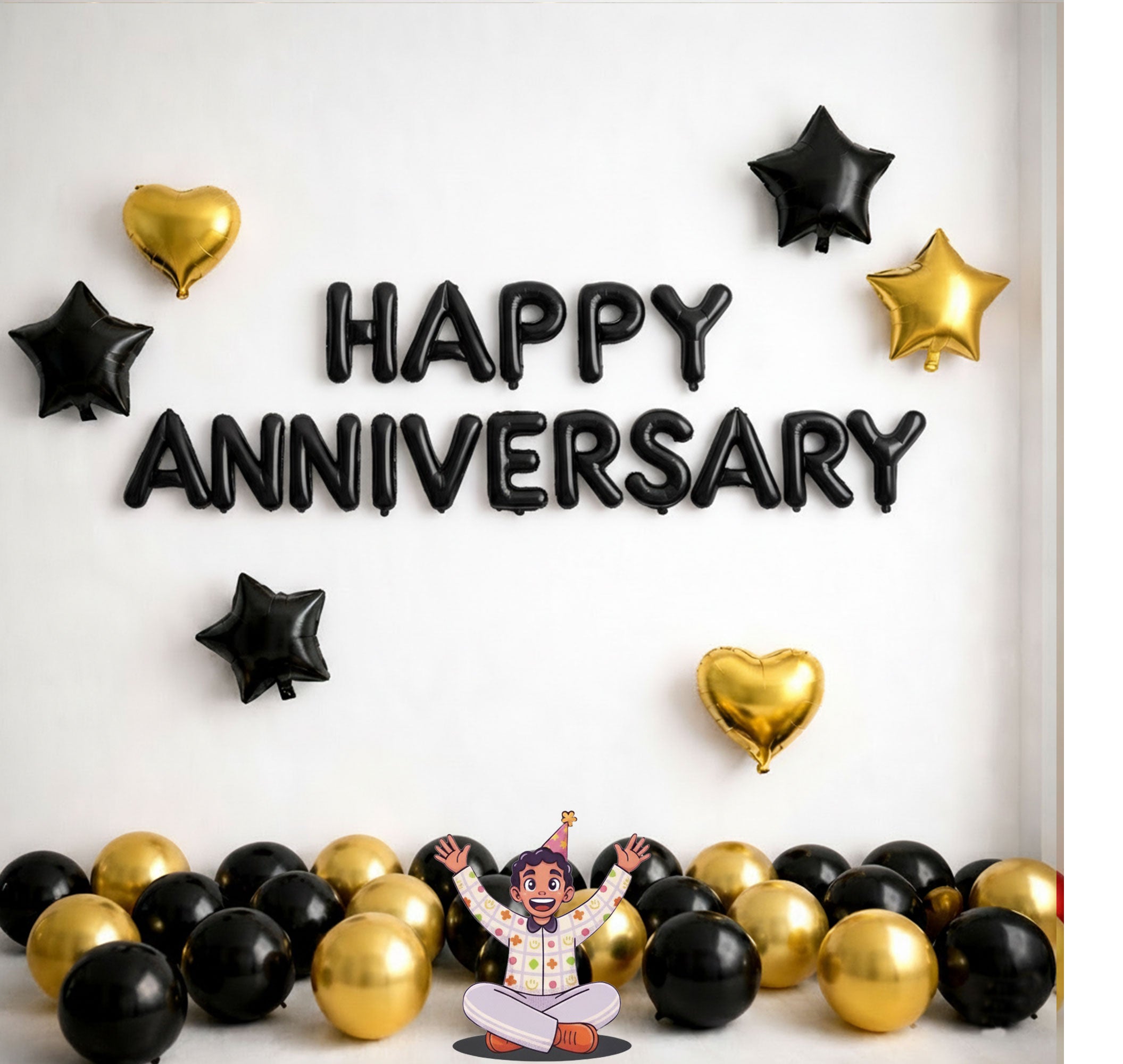 #color_Black HA with Black & Gold Balloons