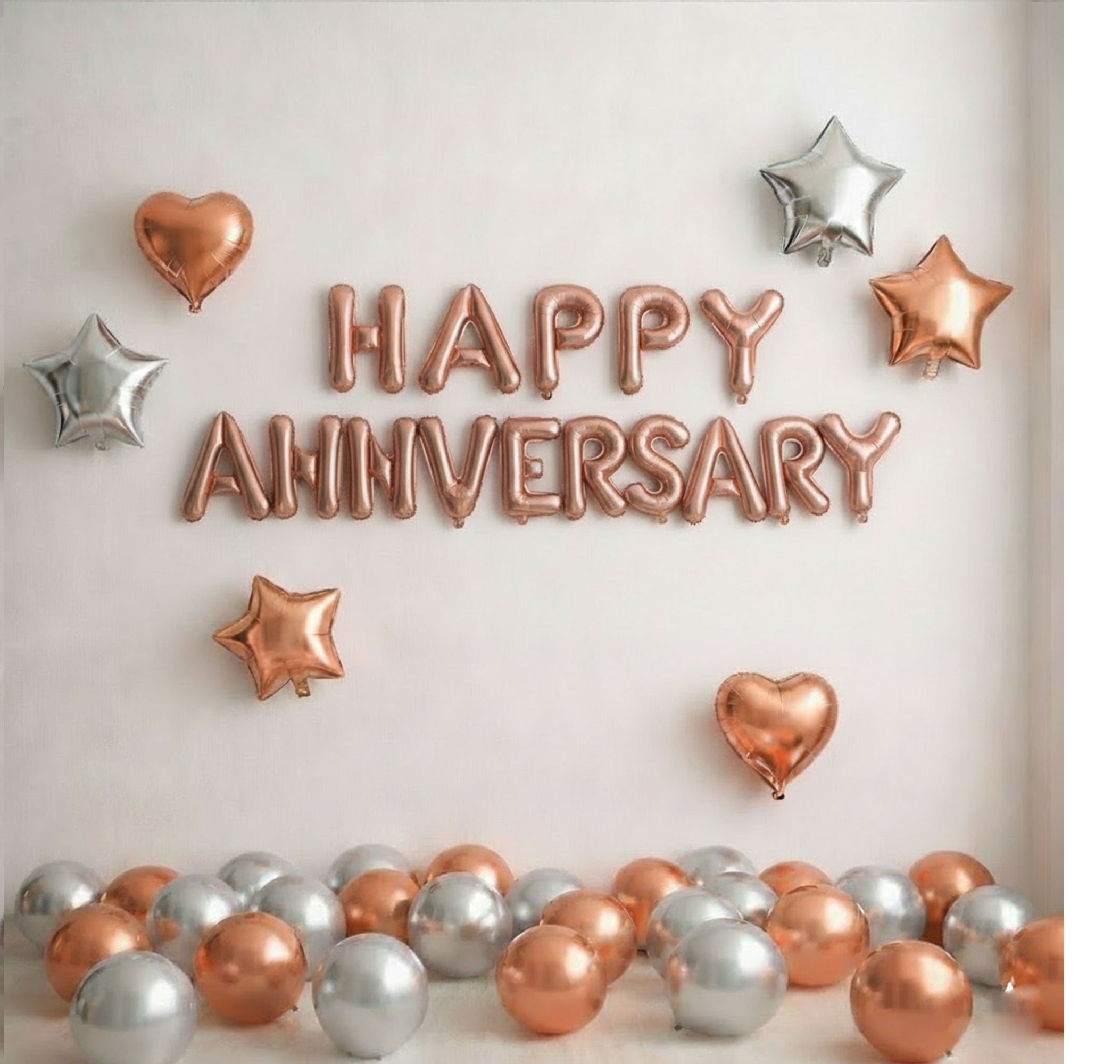 #color_Rosegold HA with Rosegold & Silver Balloons