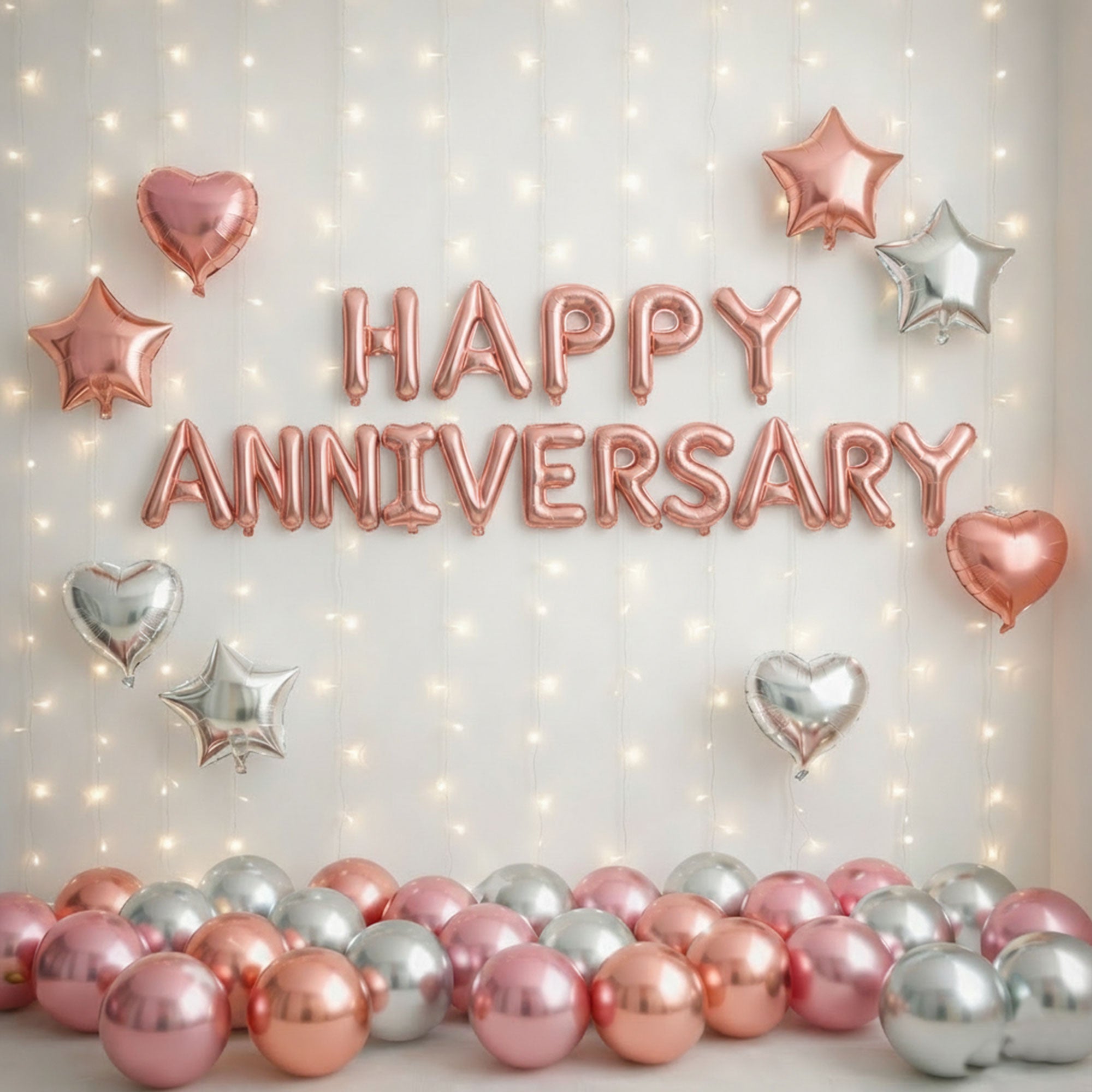 #color_Rosegold HA with Rosegold & Silver Balloons