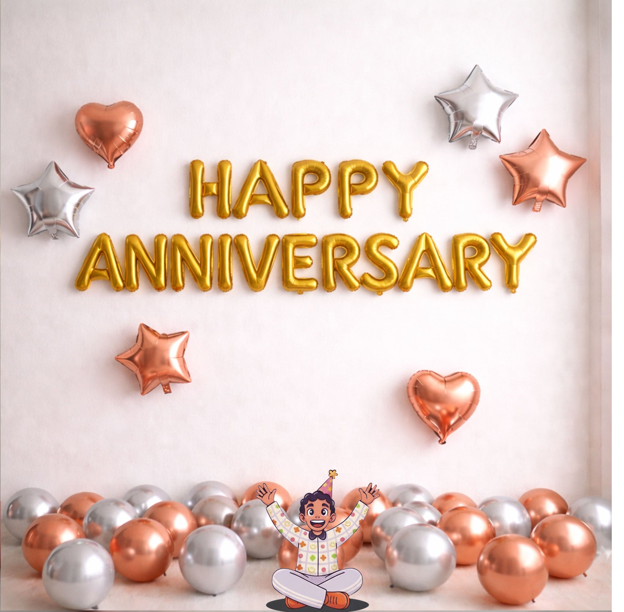 #color_Gold HA with Rosegold & Silver Balloons