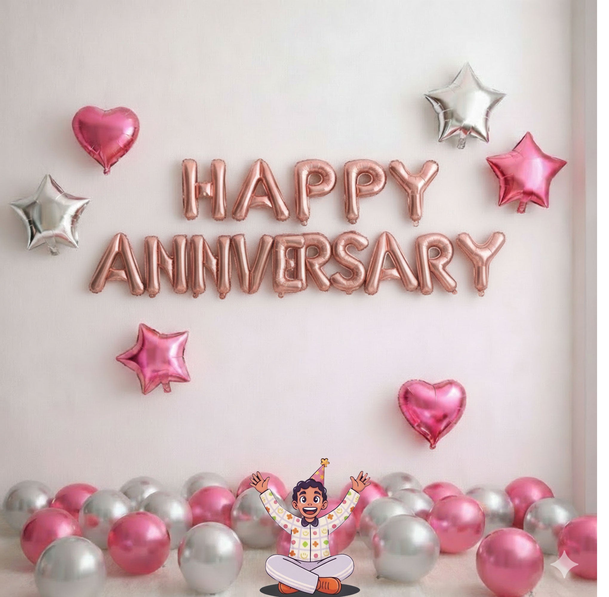 #color_Rosegold HA with Silver & Pink Balloons