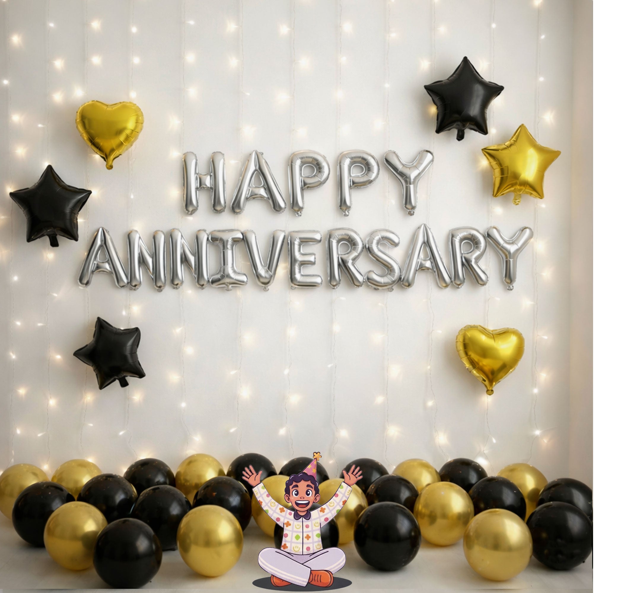 #color_Silver HA with Black & Gold Balloons