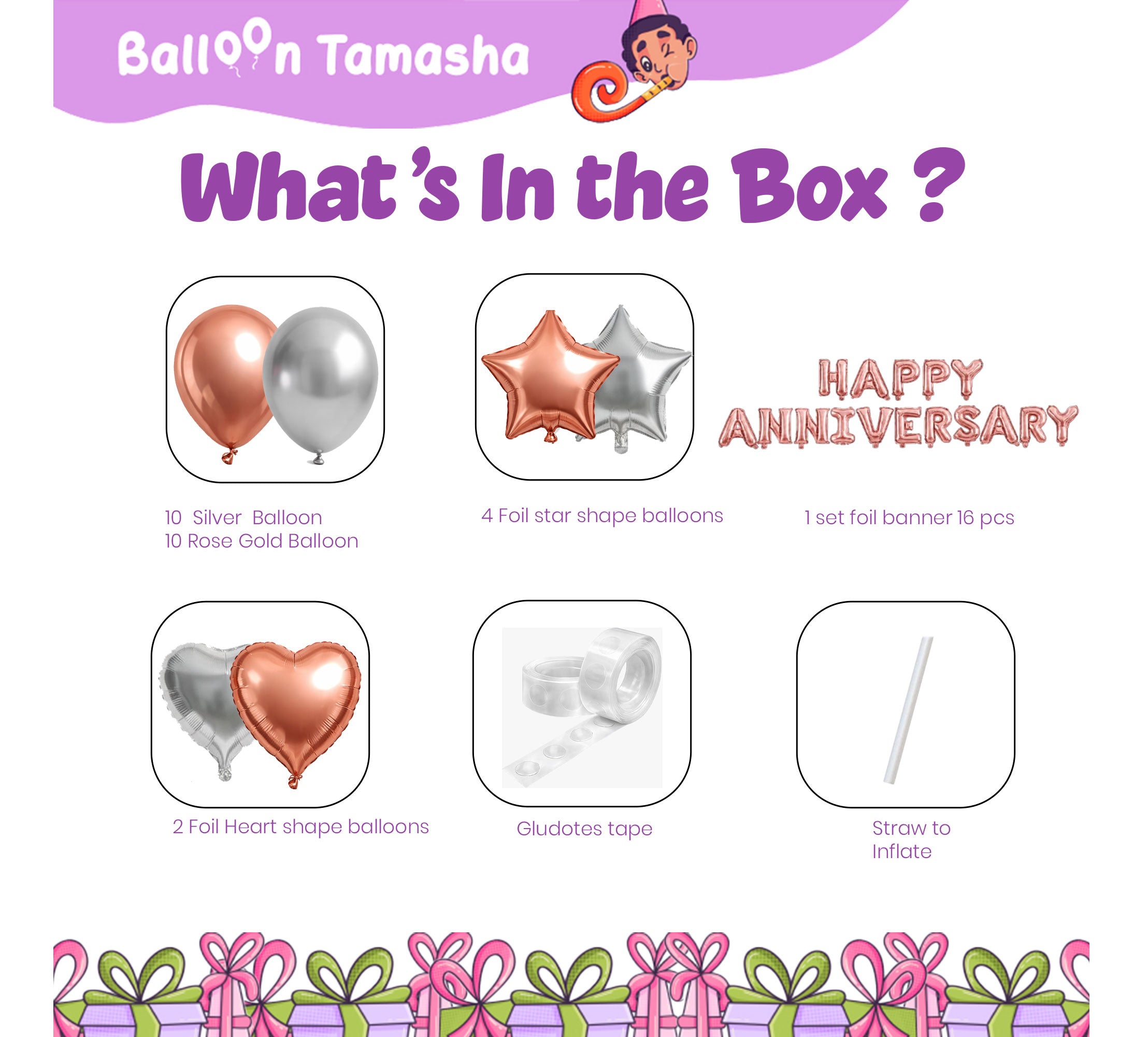 #color_Rosegold HA with Rosegold & Silver Balloons
