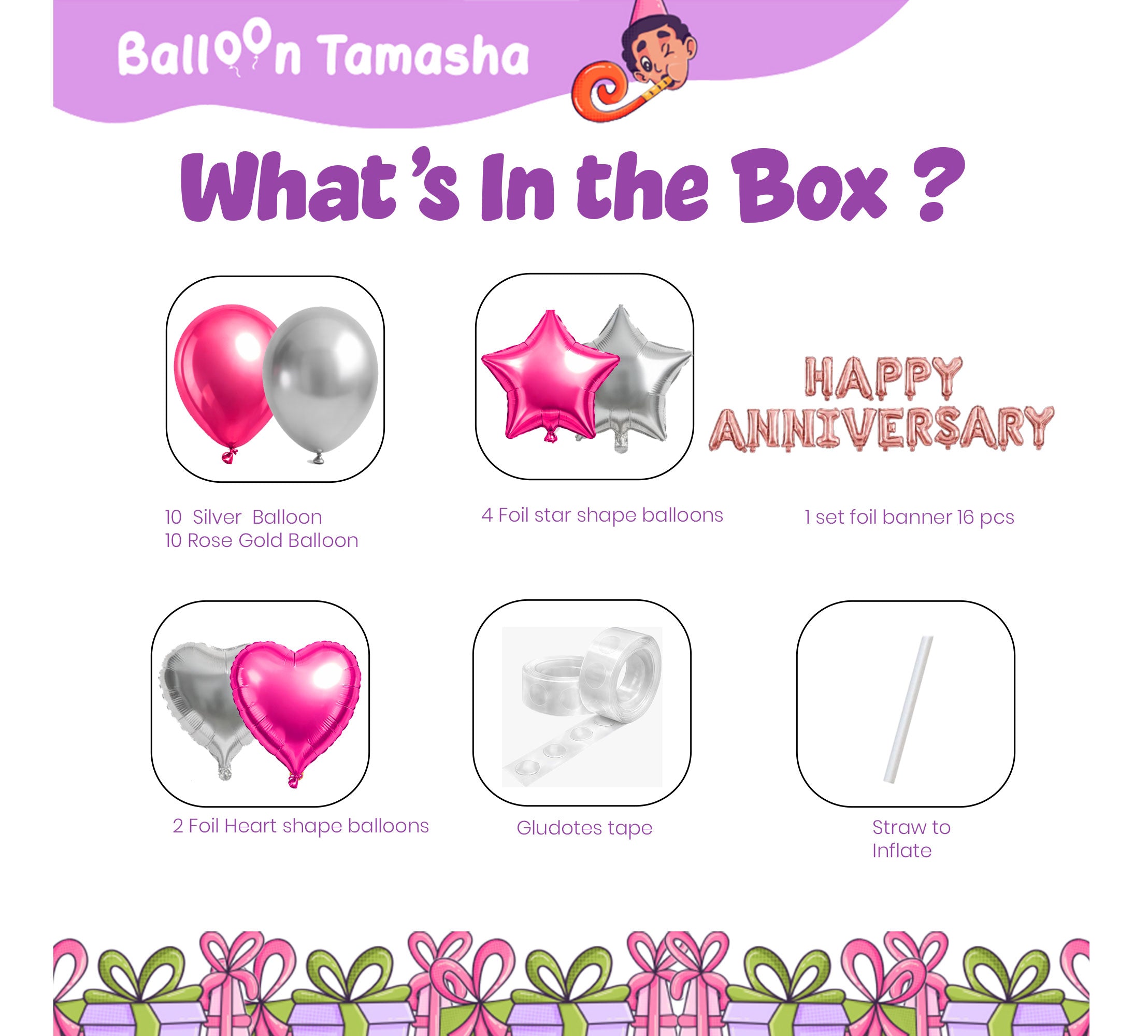 #color_Rosegold HA with Silver & Pink Balloons