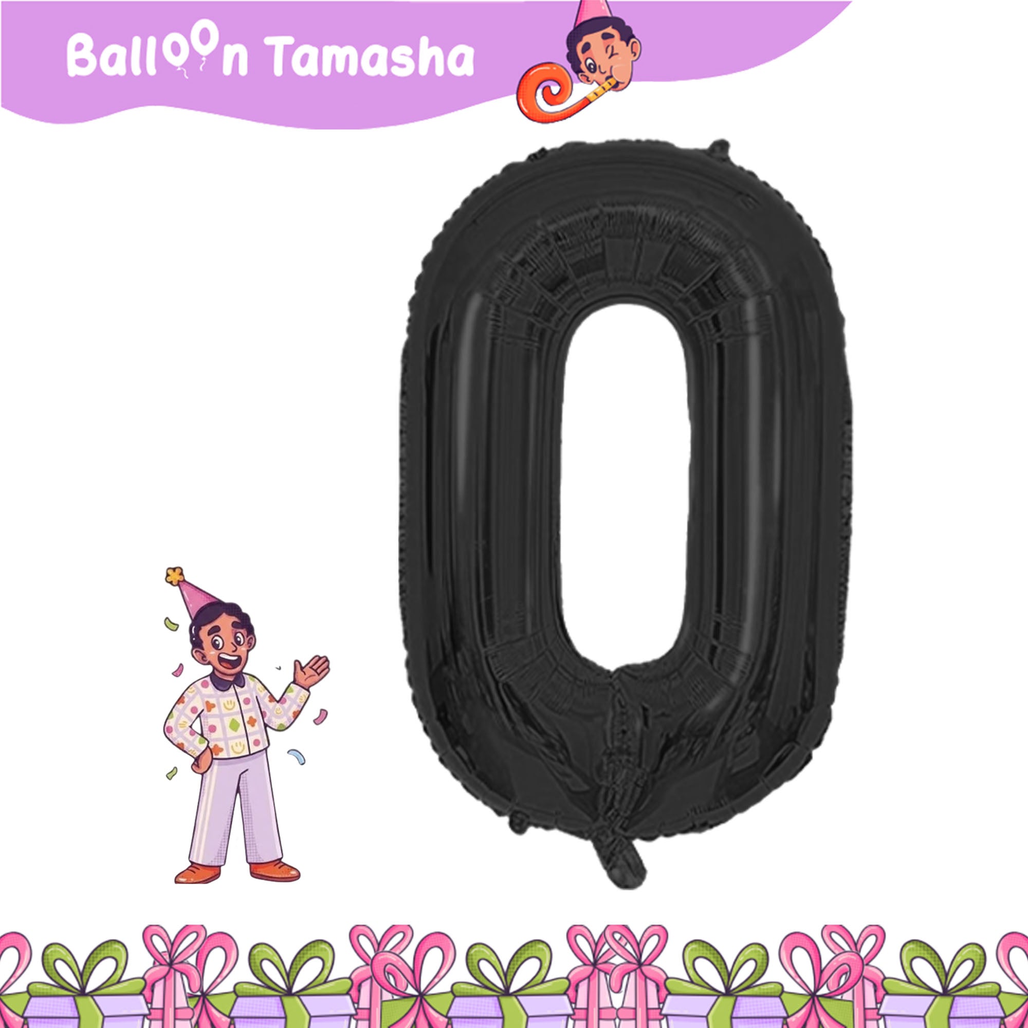 0 to 9 Black color Number shape foil