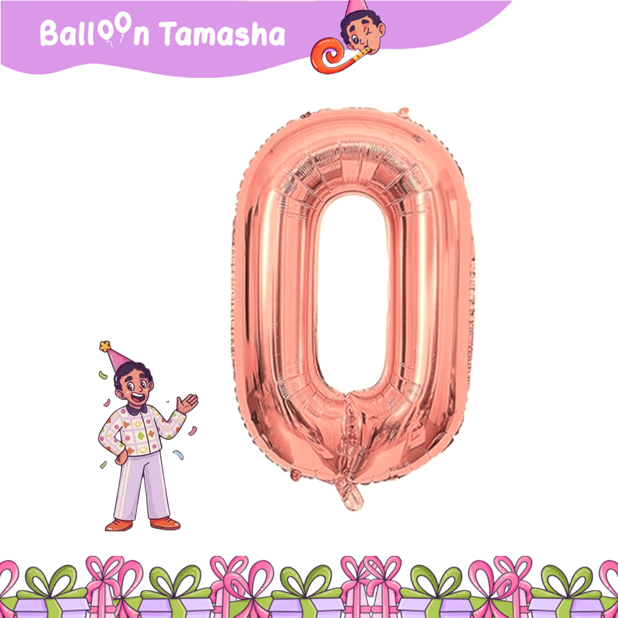 0 to 9 Rosegold color Number foil