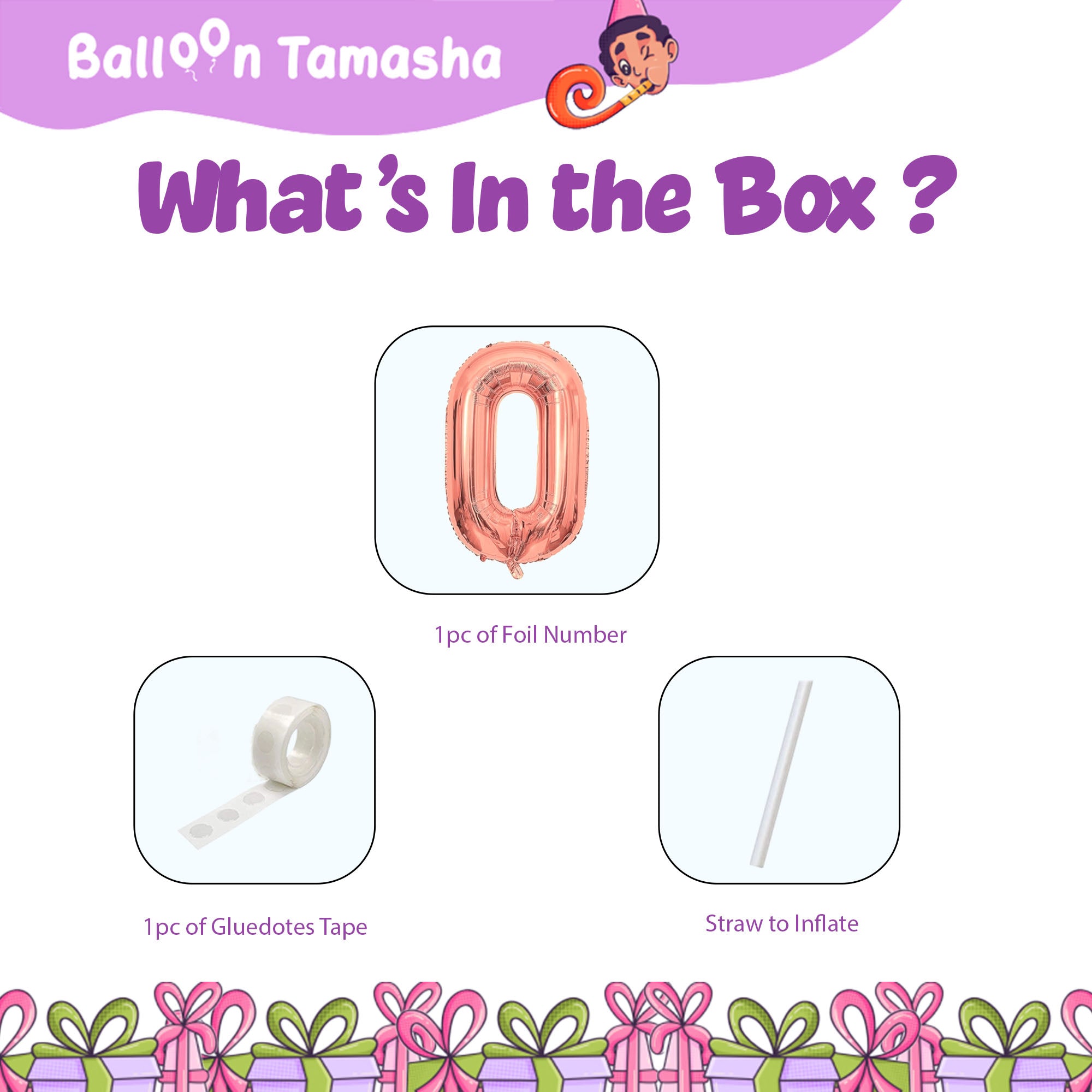 0 to 9 Rosegold color Number foil