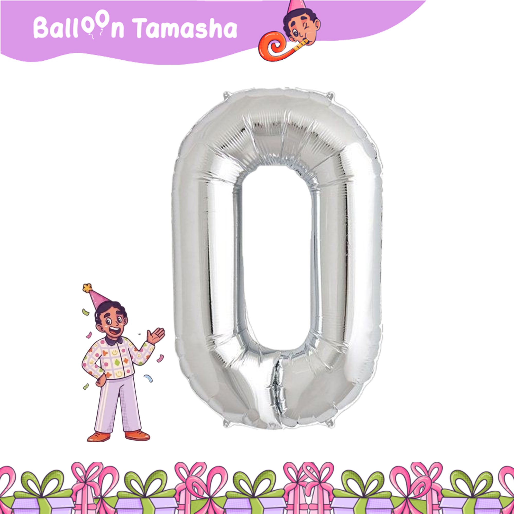 0 to 9 Silver color Number foil