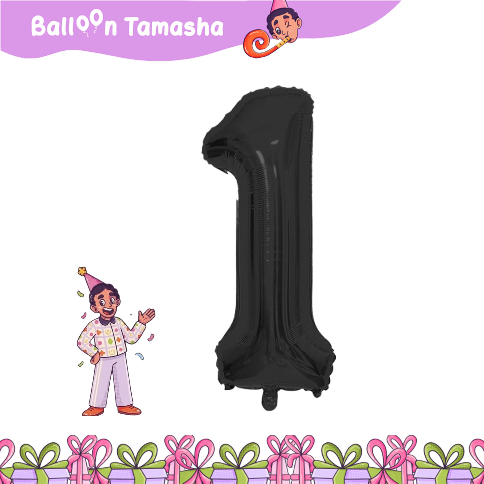 0 to 9 Black color Number shape foil