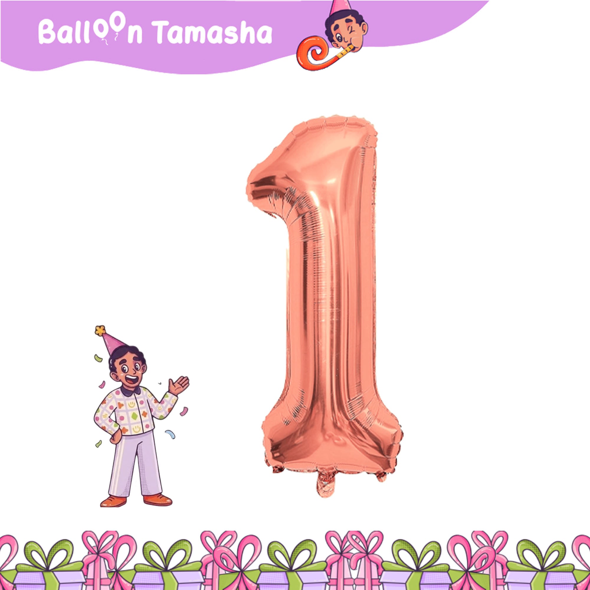 0 to 9 Rosegold color Number foil