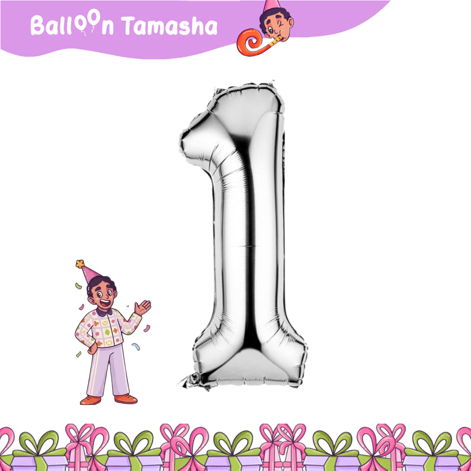 0 to 9 Silver color Number foil