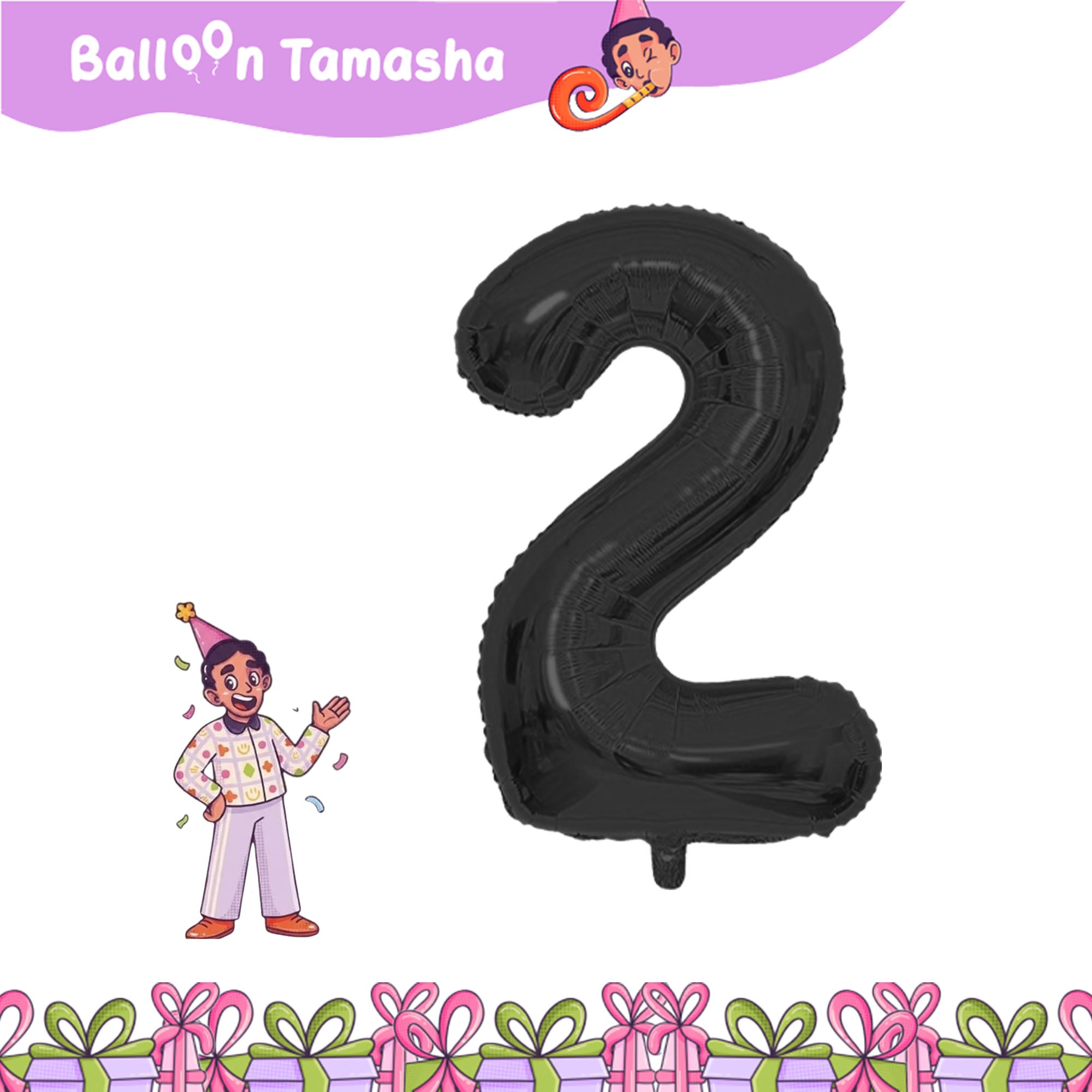 0 to 9 Black color Number shape foil