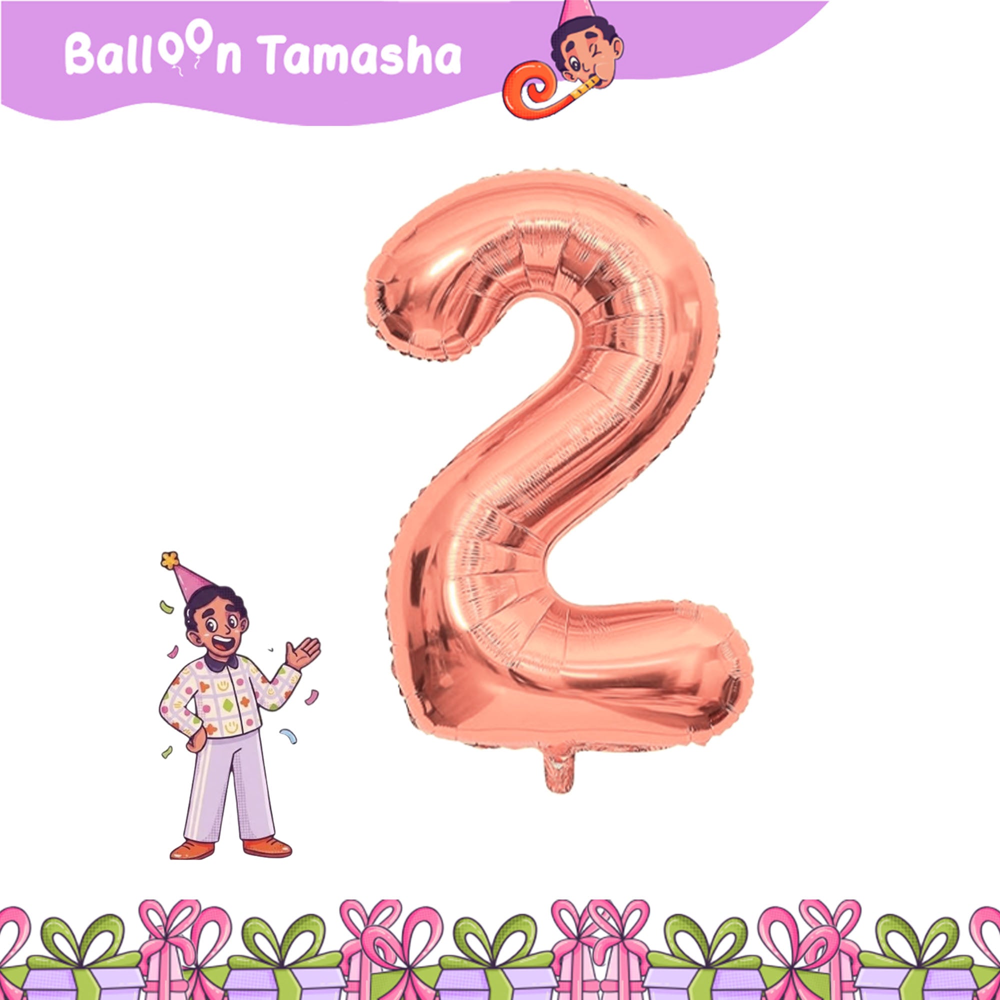 0 to 9 Rosegold color Number foil