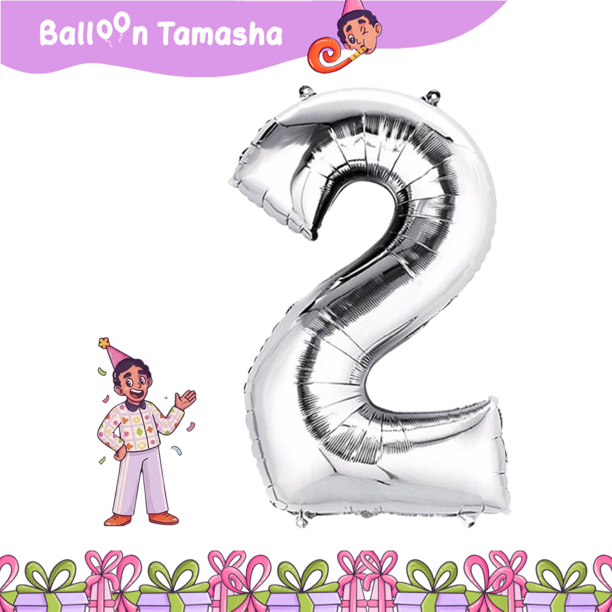 0 to 9 Silver color Number foil