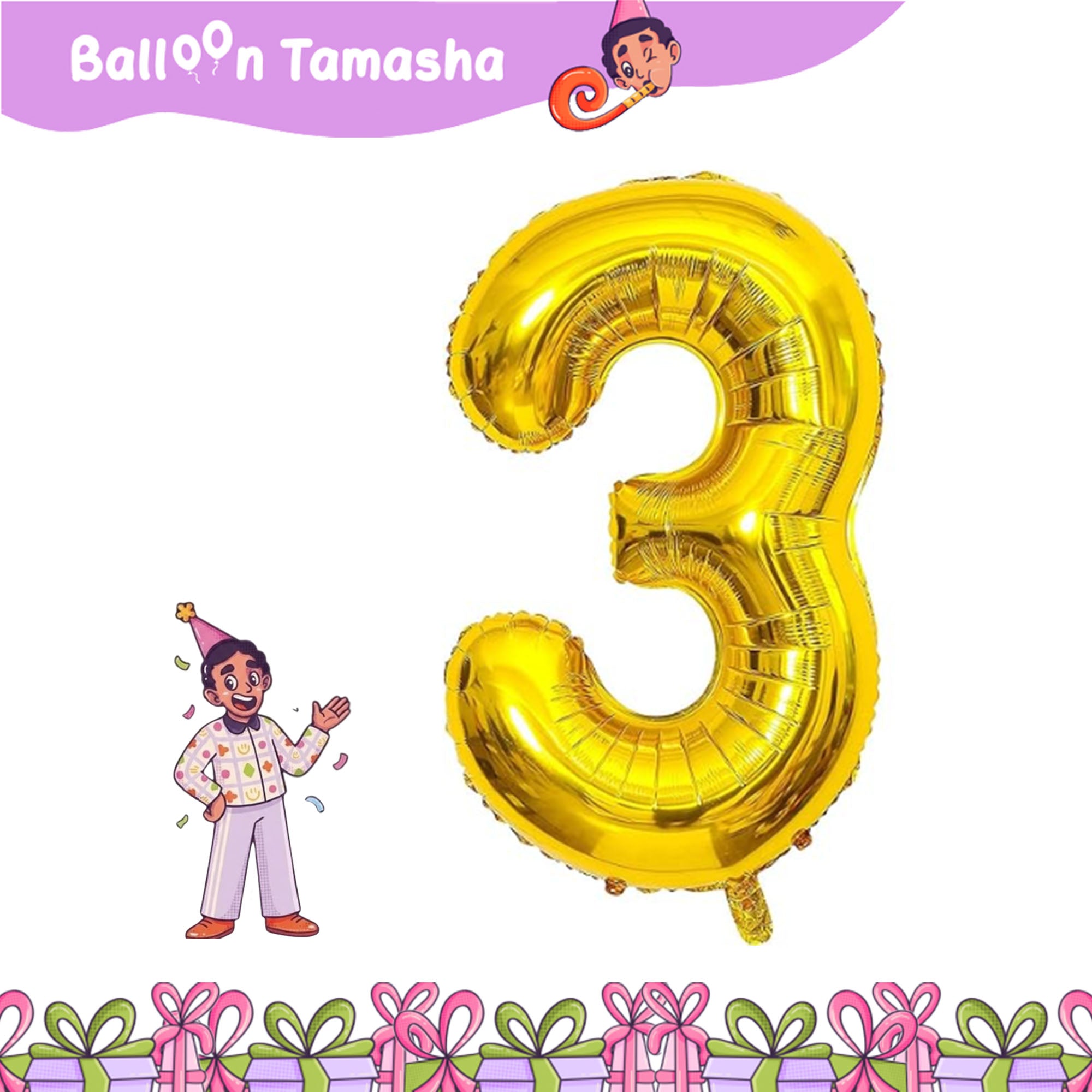 0 to 9 Golden color Number foil
