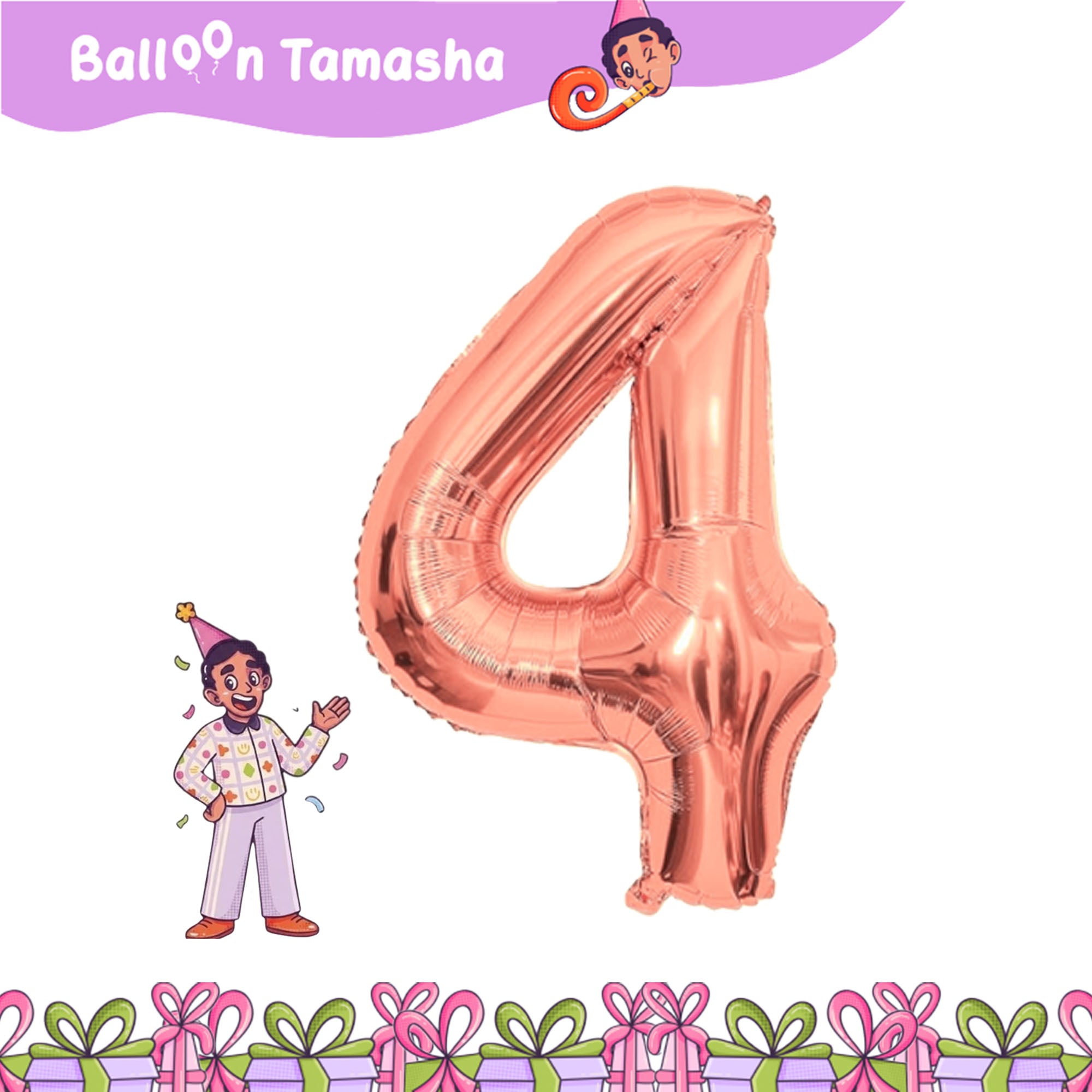 0 to 9 Rosegold color Number foil