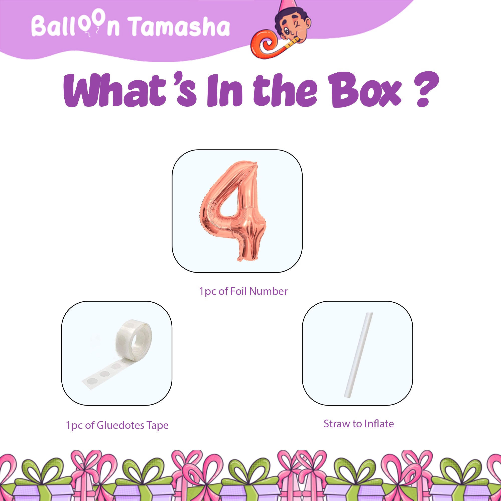 0 to 9 Rosegold color Number foil