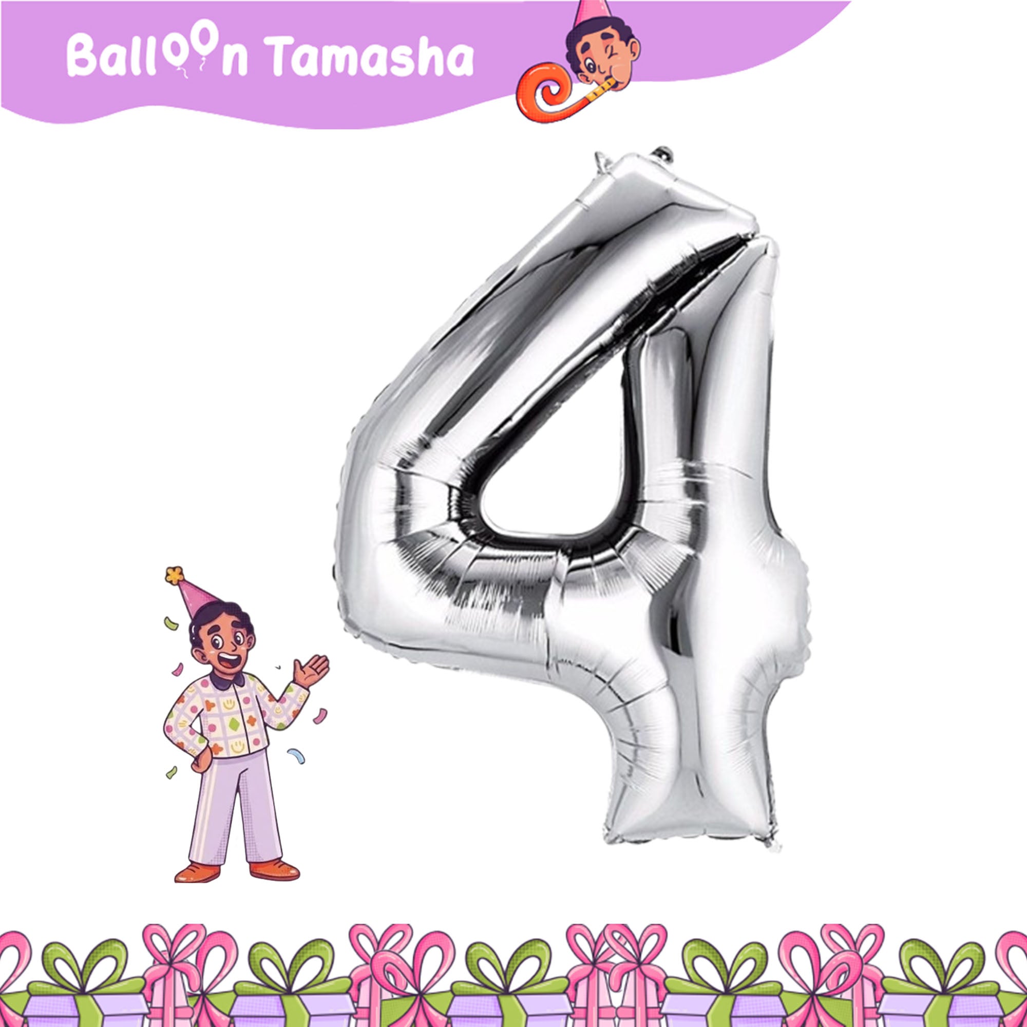 0 to 9 Silver color Number foil