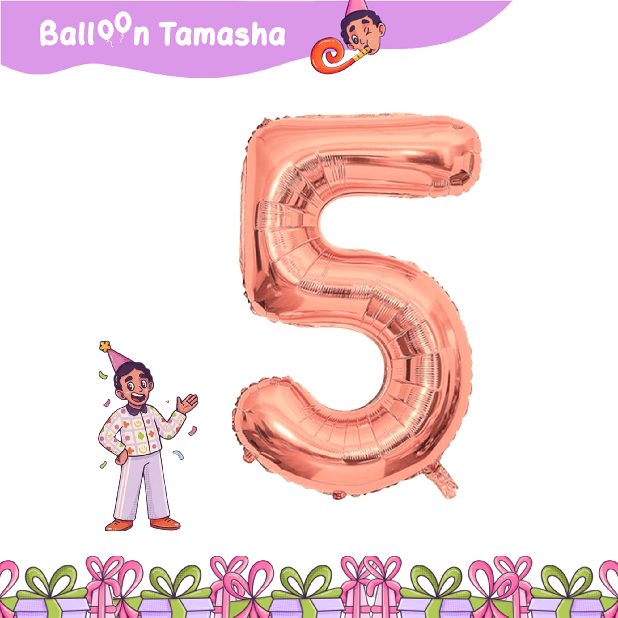 0 to 9 Rosegold color Number foil