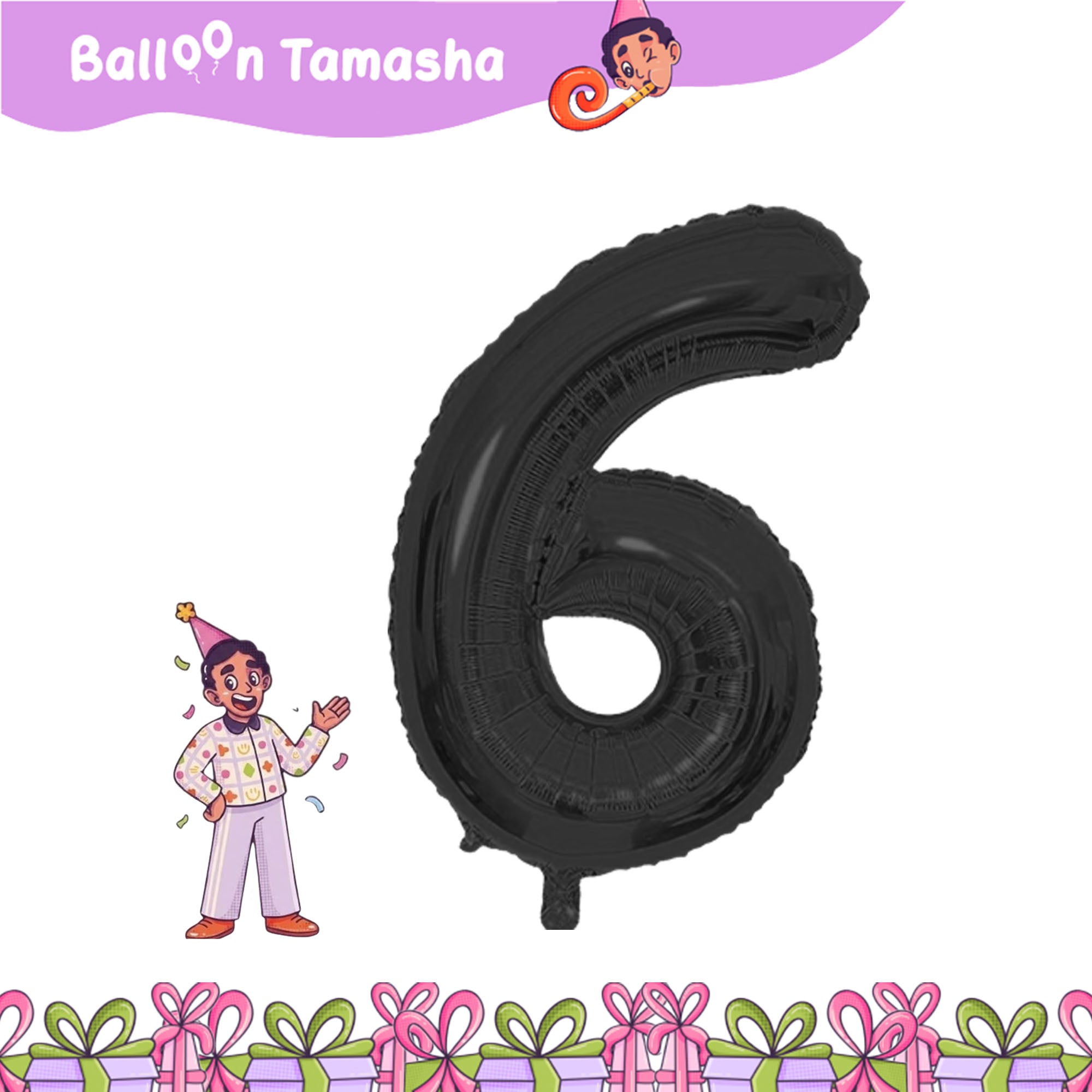 0 to 9 Black color Number shape foil
