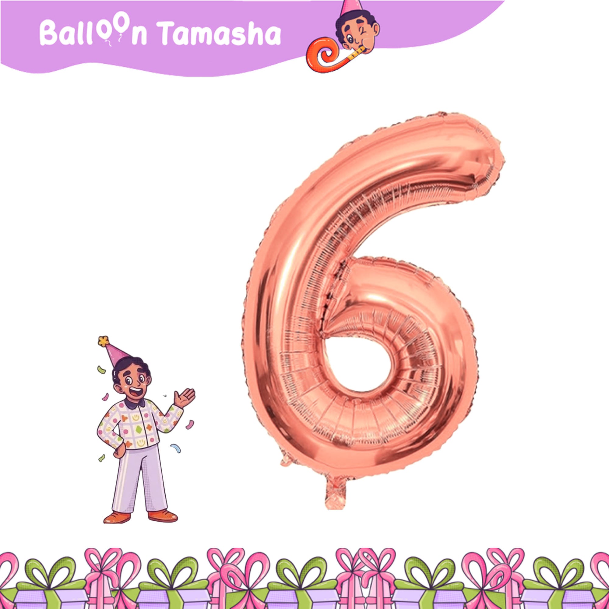 0 to 9 Rosegold color Number foil