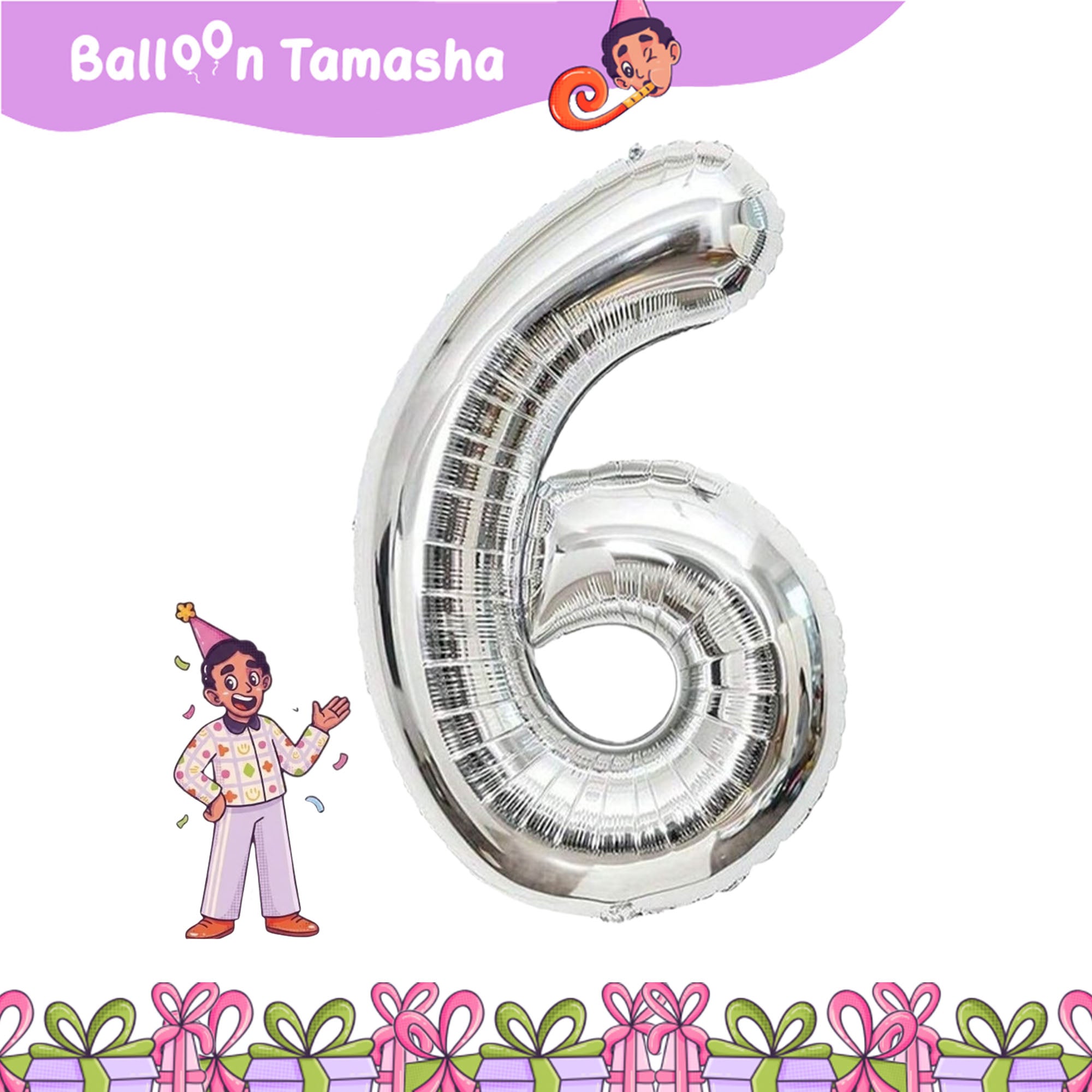 0 to 9 Silver color Number foil