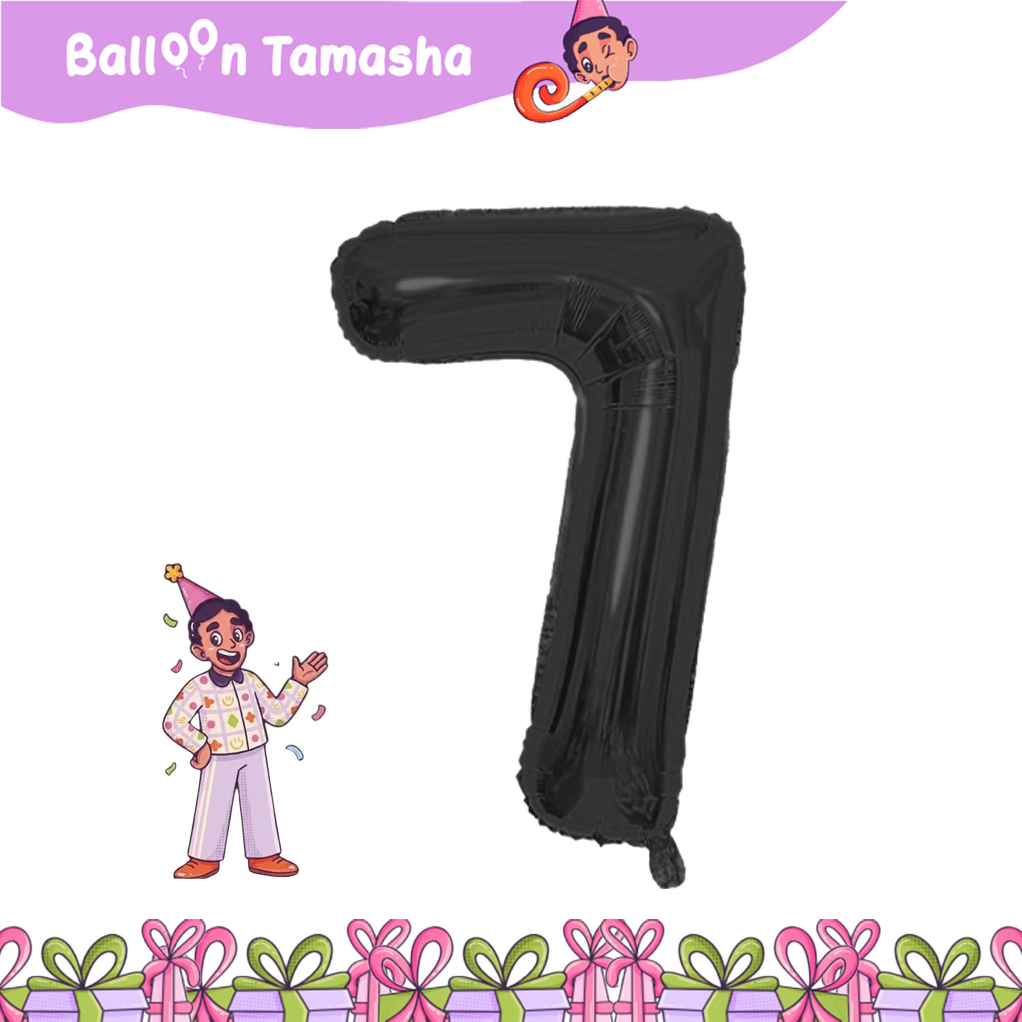 0 to 9 Black color Number shape foil
