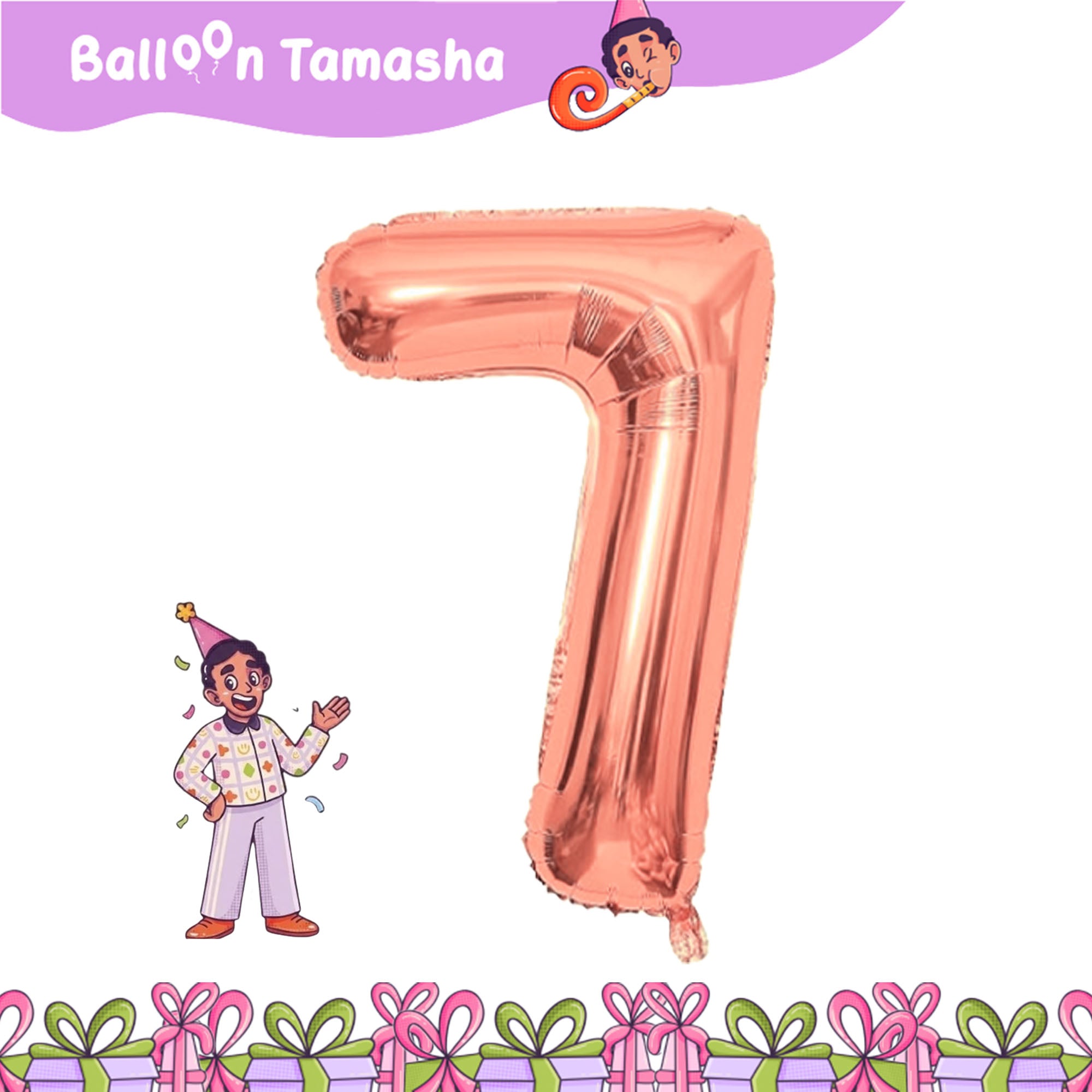 0 to 9 Rosegold color Number foil
