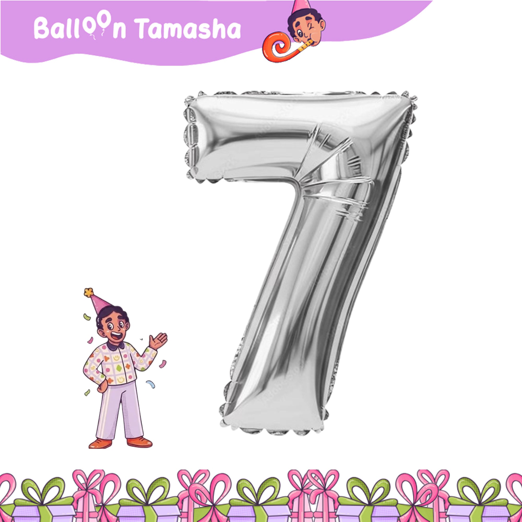 0 to 9 Silver color Number foil