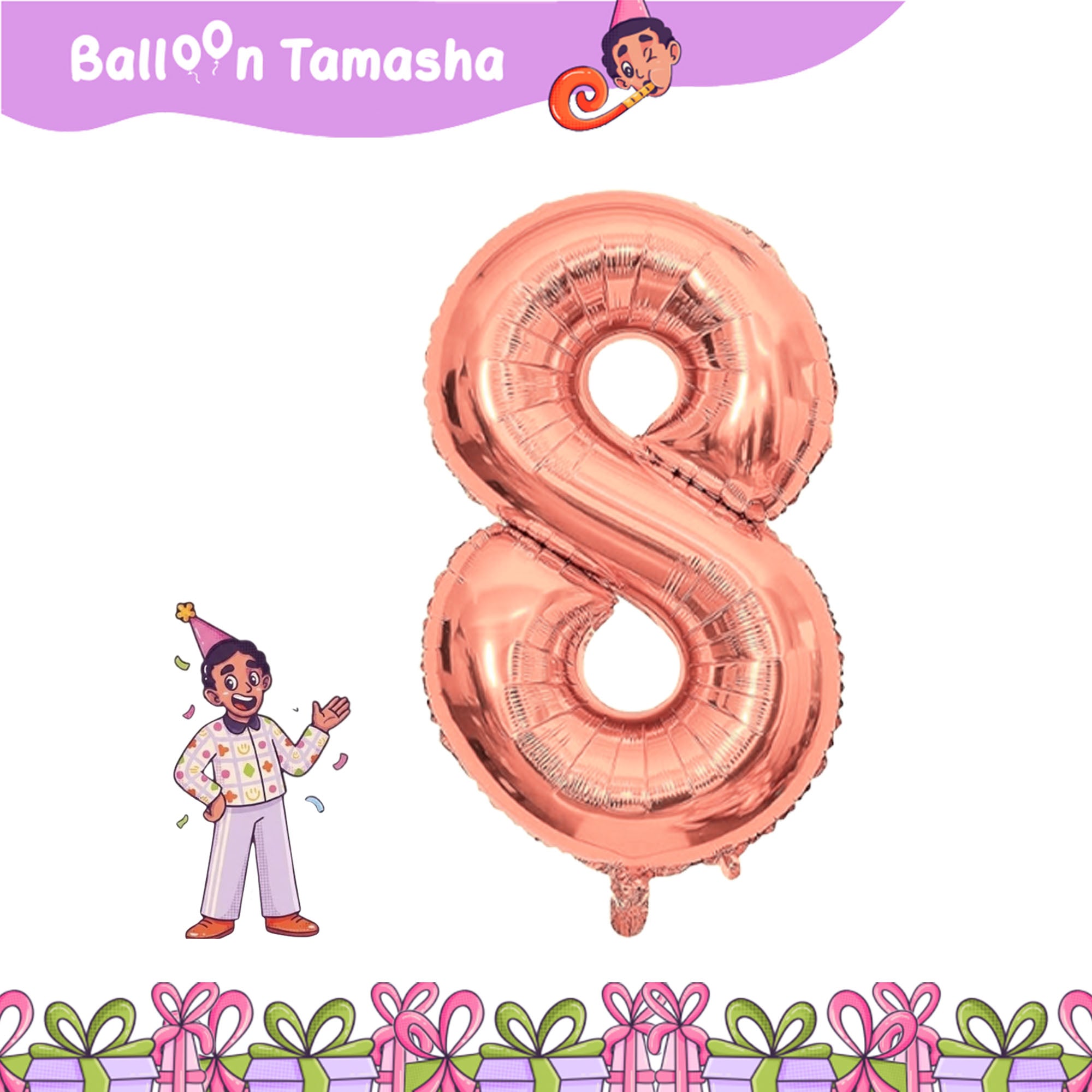 0 to 9 Rosegold color Number foil