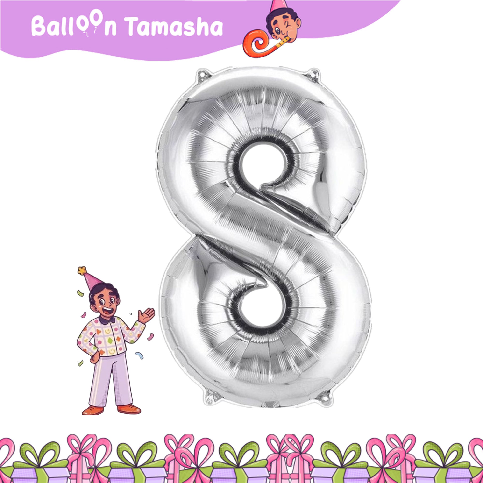 0 to 9 Silver color Number foil