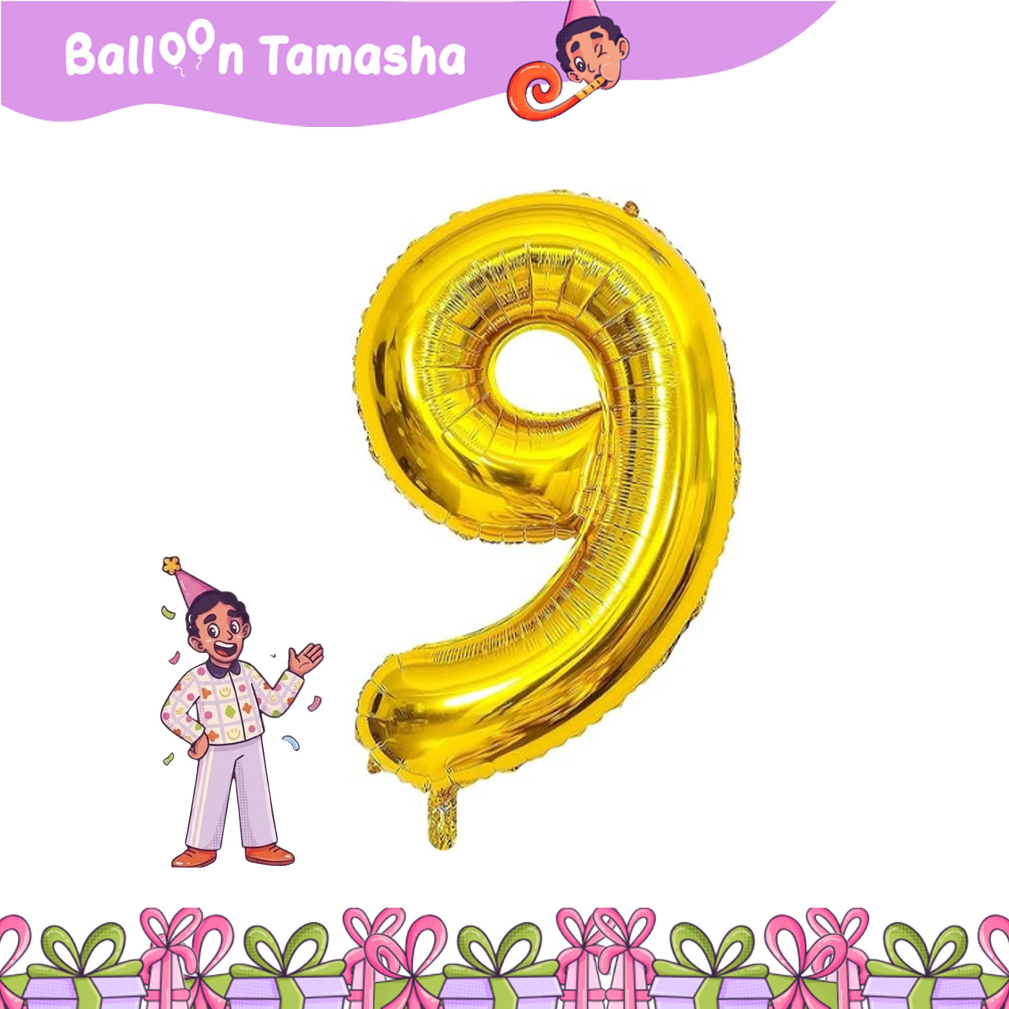 0 to 9 Golden color Number foil