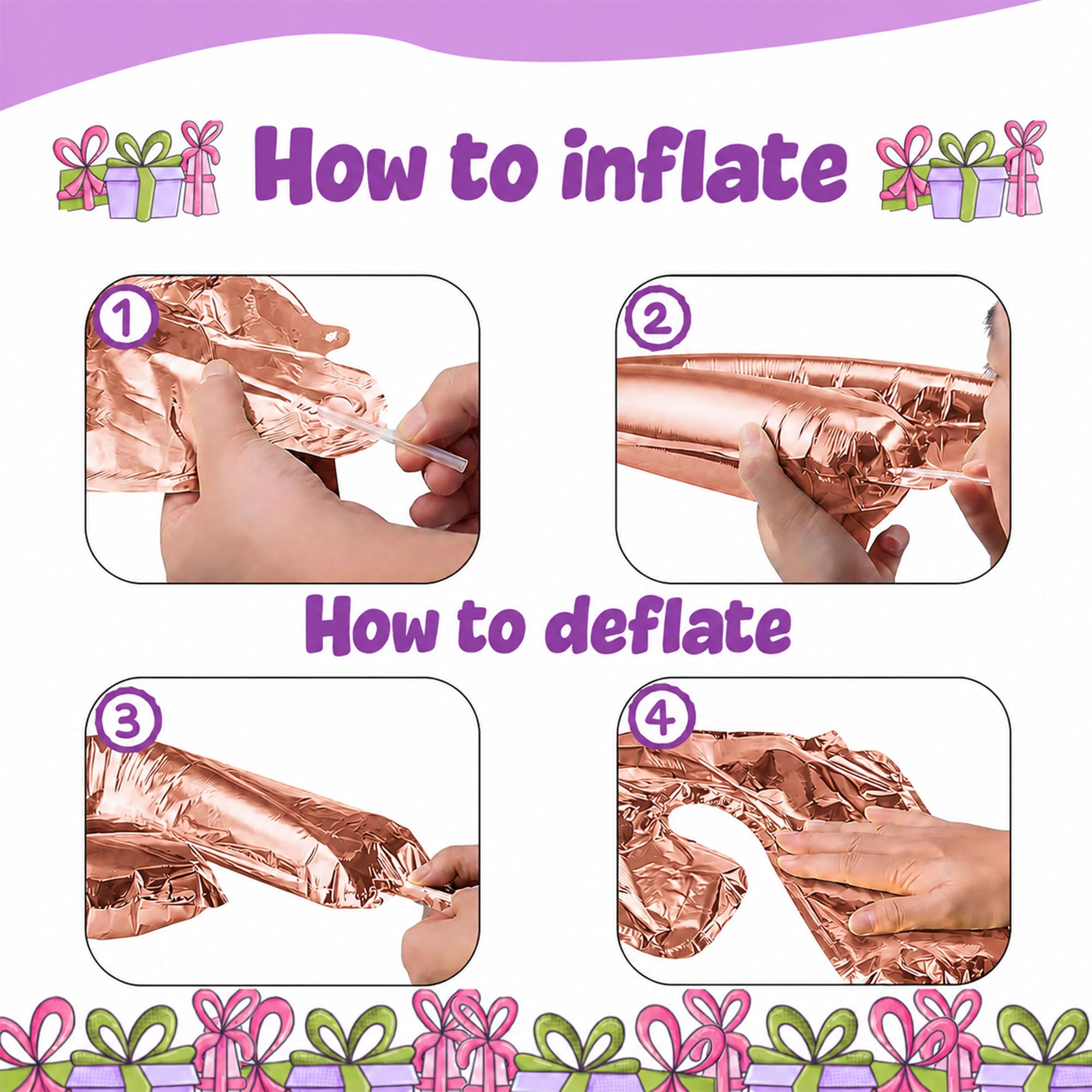 0 to 9 Rosegold color Number foil