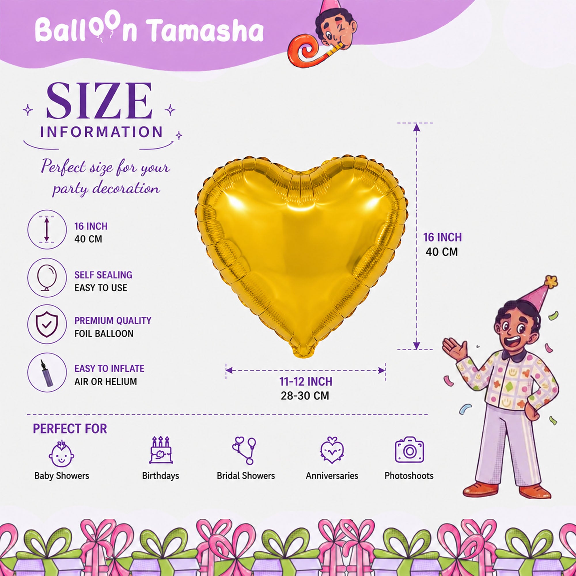 Heart shape foil