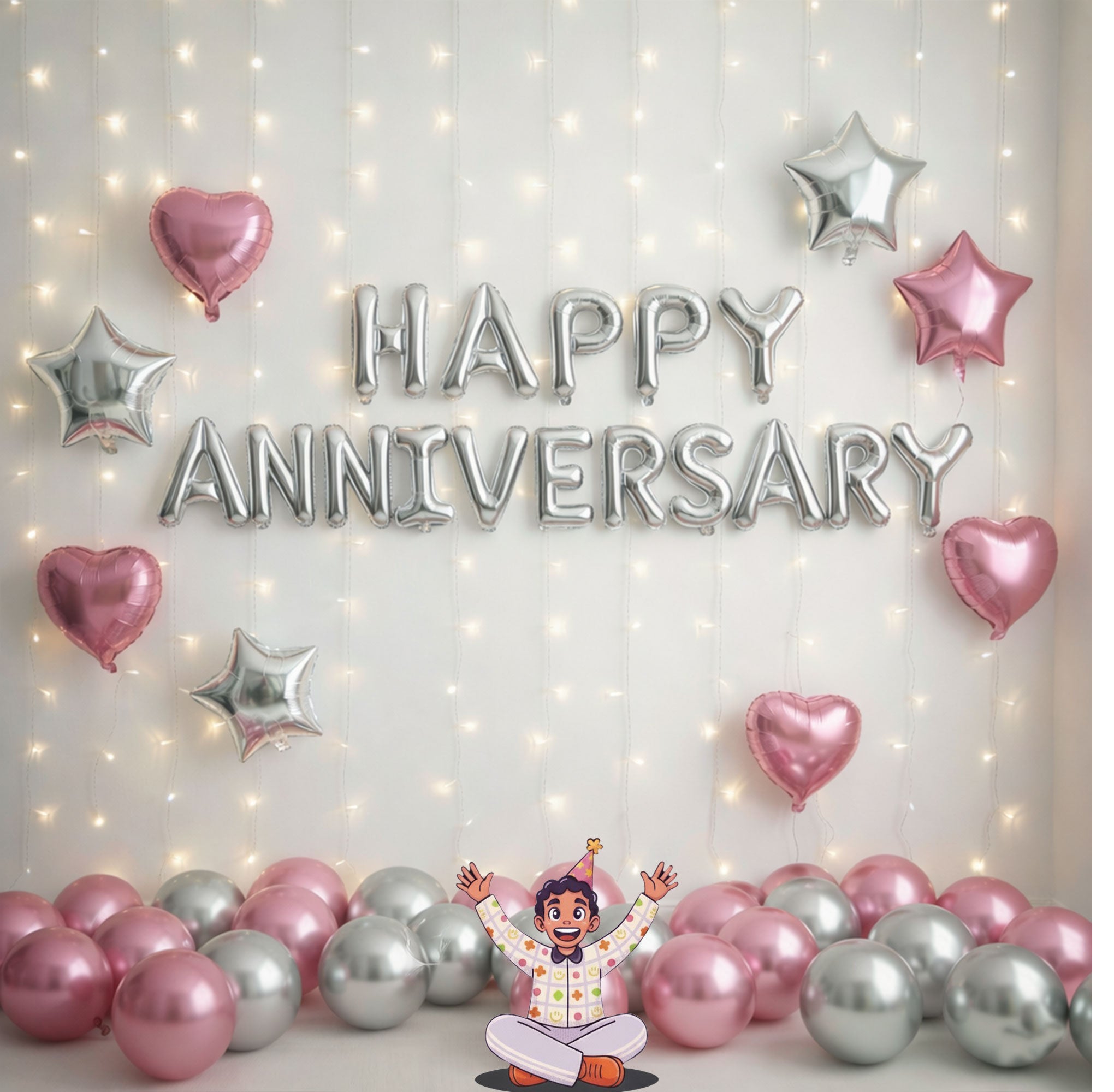 #color_Silver HA with Rosegold & Silver Balloons