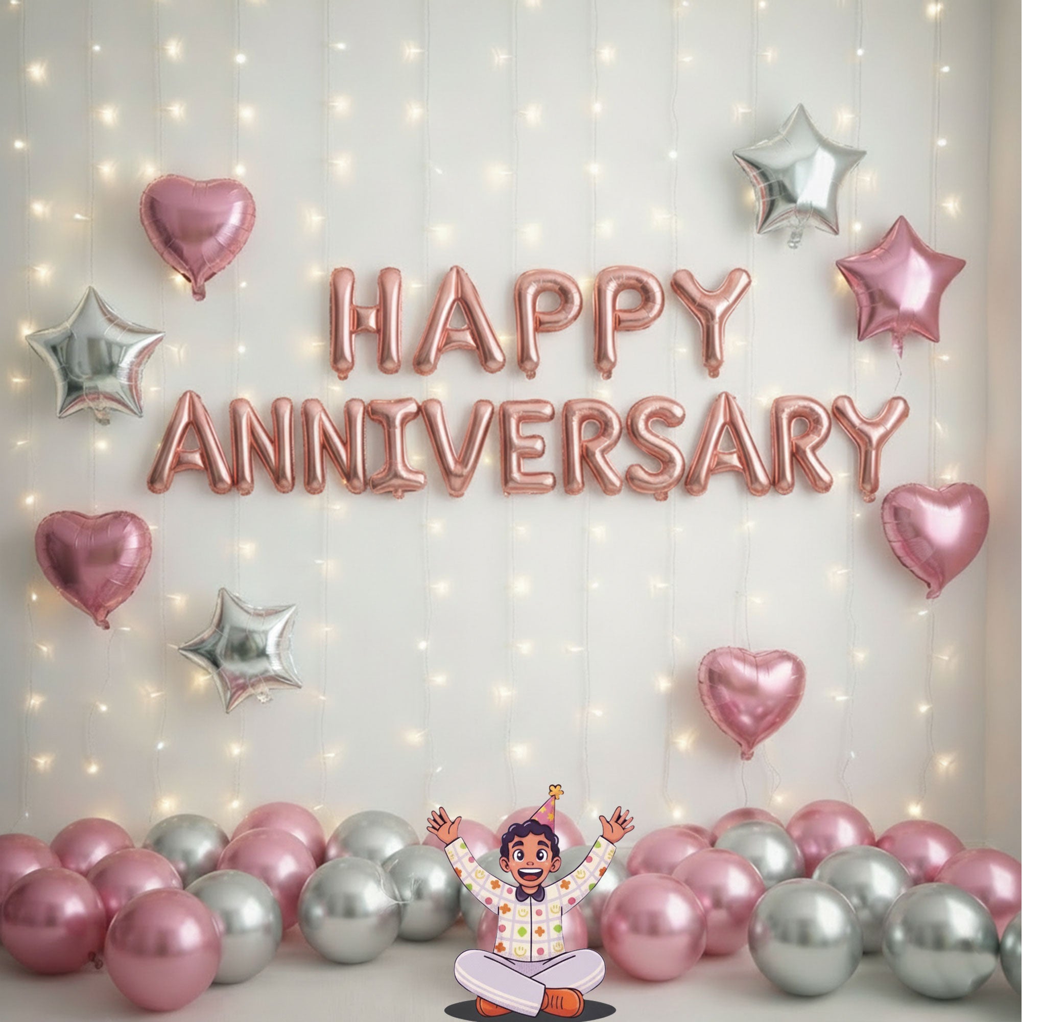 #color_Rosegold HA with Pink & Silver Balloons