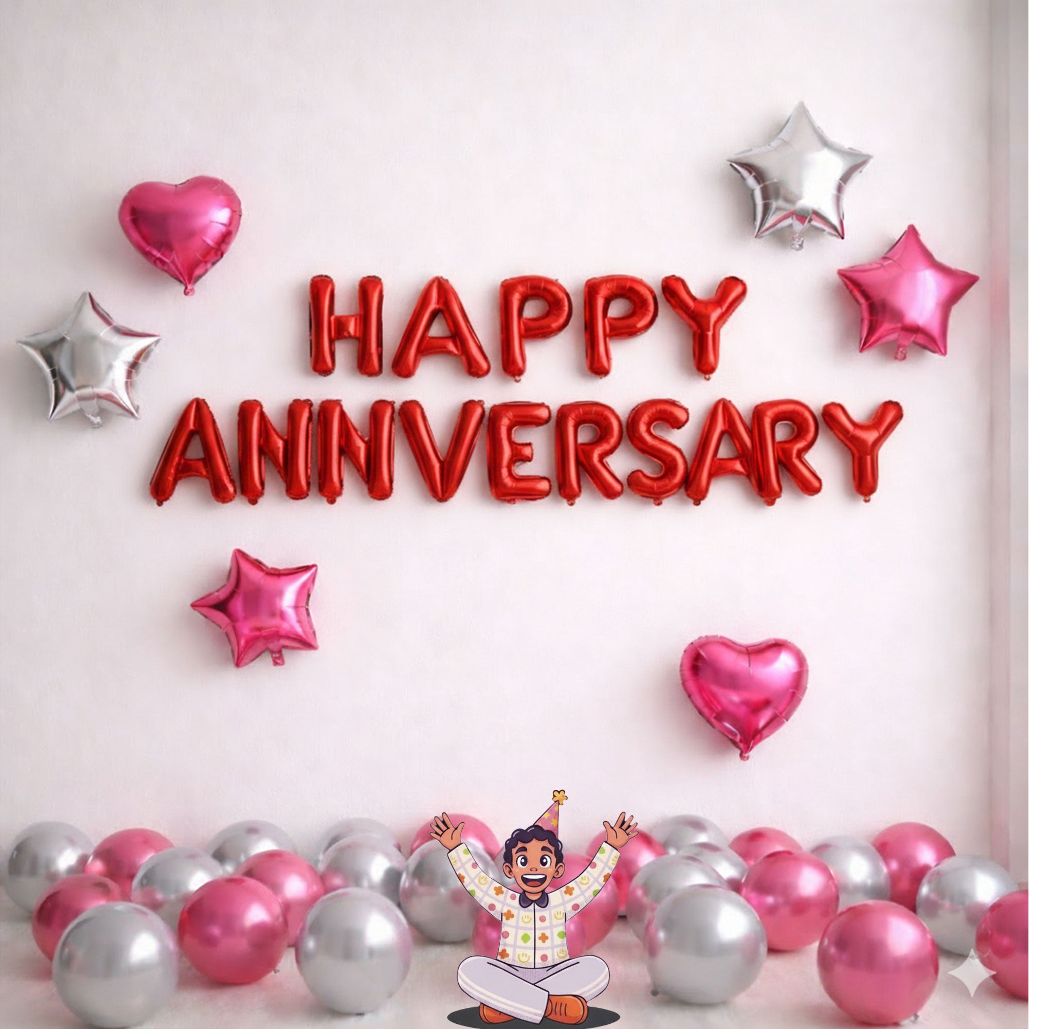 #color_Red HA with Pink & Silver Balloons
