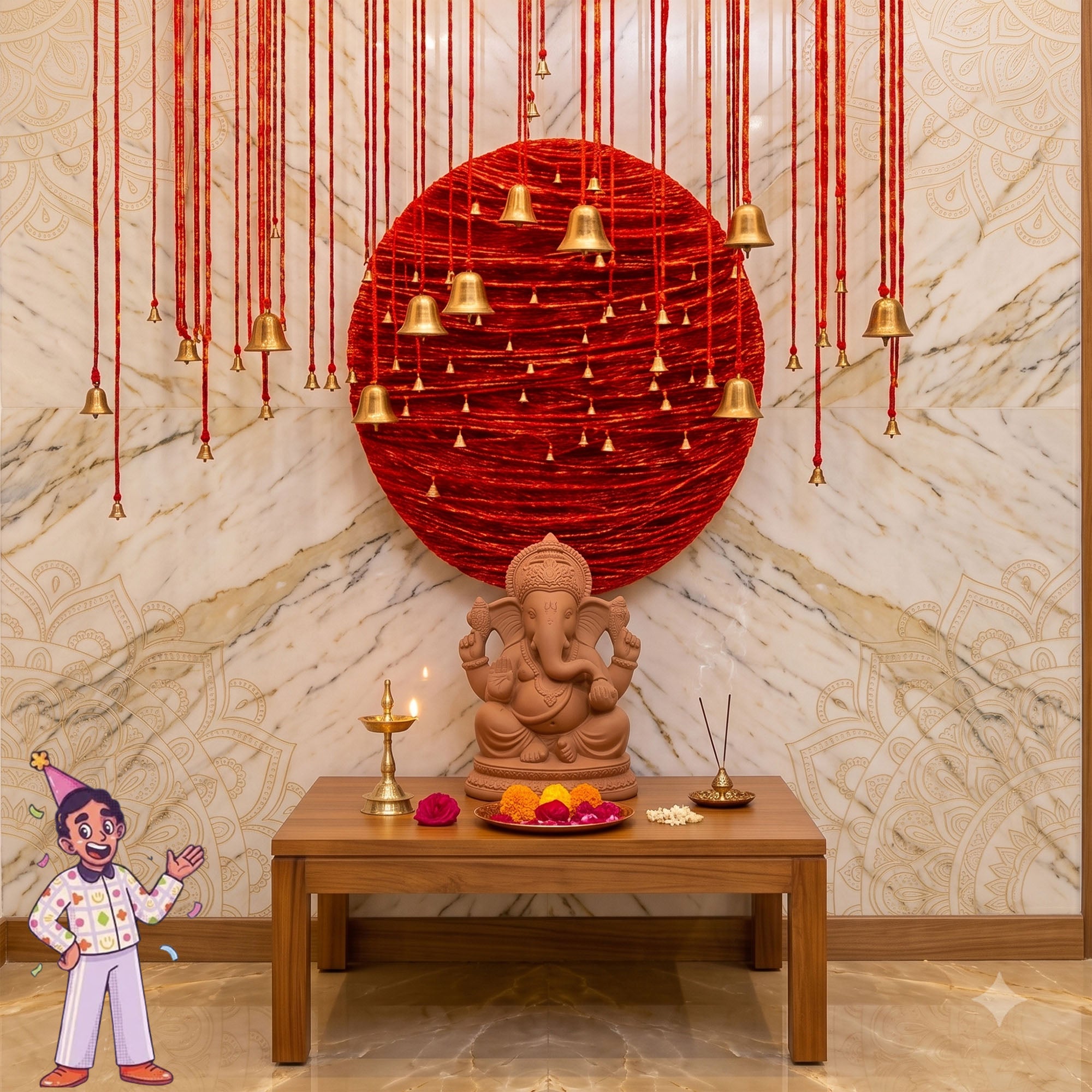 Ganpati Thread Ring Decoration